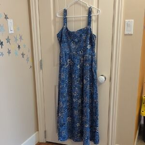 Dalia Floral Dress With Pockets And Smocked Back